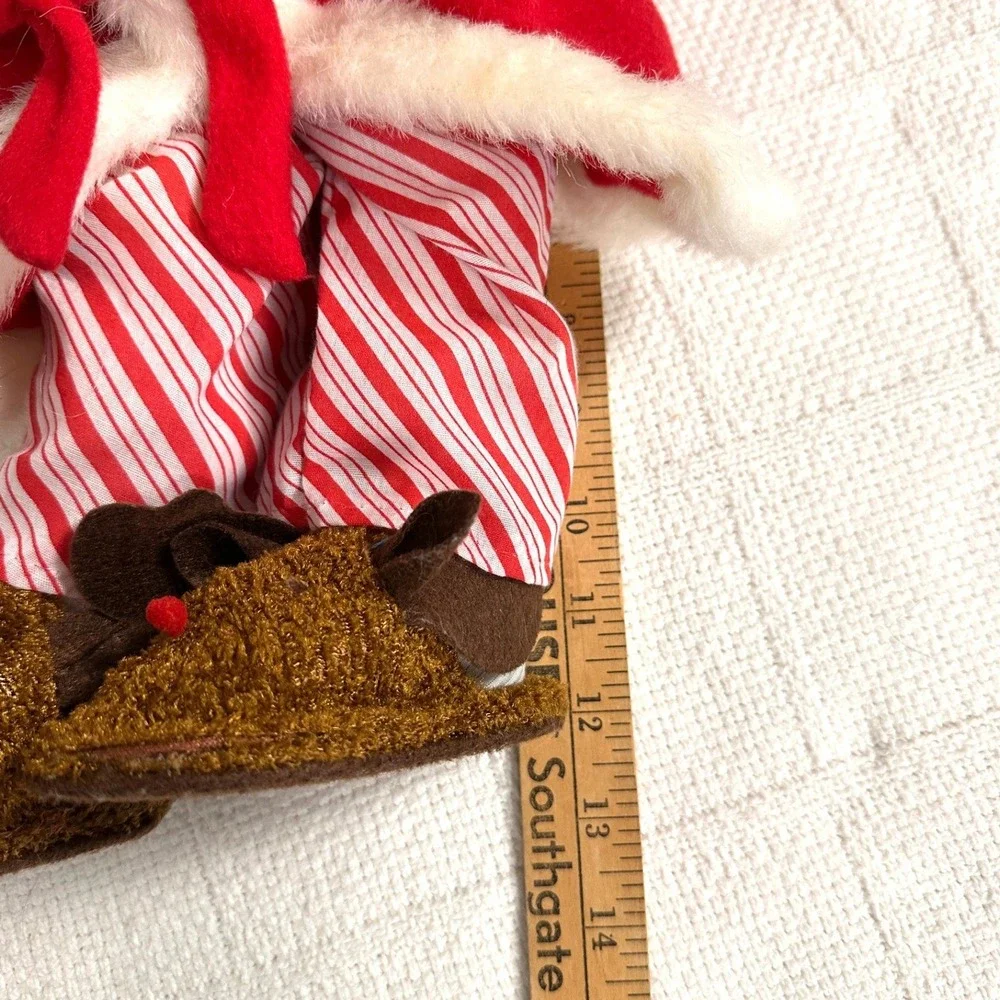 Santa Claus Doll Red Robe Striped Pajamas Christmas Decor 10